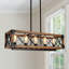 Lustre de salle à manger rectangulaire à 5 lumières pour îlot de cuisine