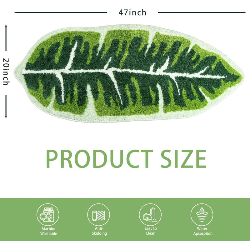 Tapis vert pour salle de bain Leaf