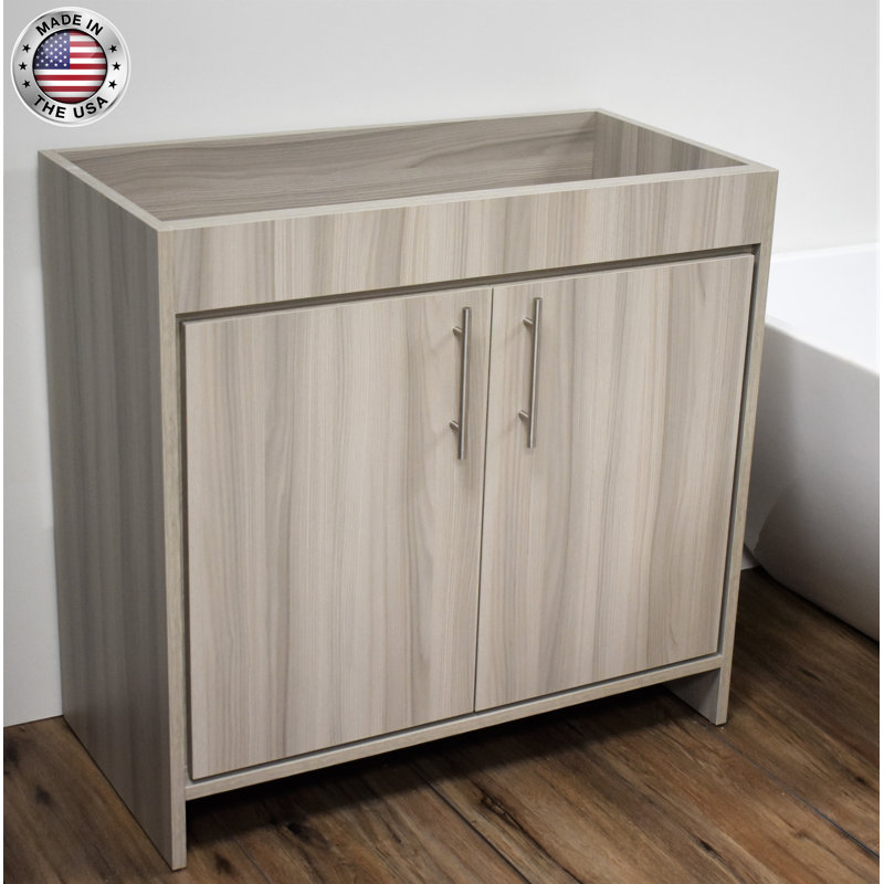Base de meuble-lavabo simple 36 po Amrooti seulement, Gris cendré