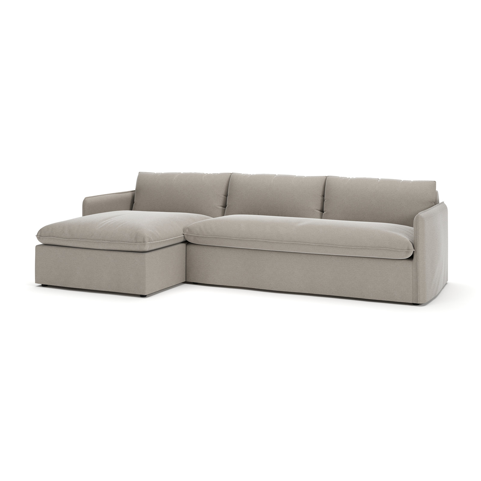 Bellatrix Sectional with Chaise, Drusky Linen Sustain® Basketweave, Left Hand Facing