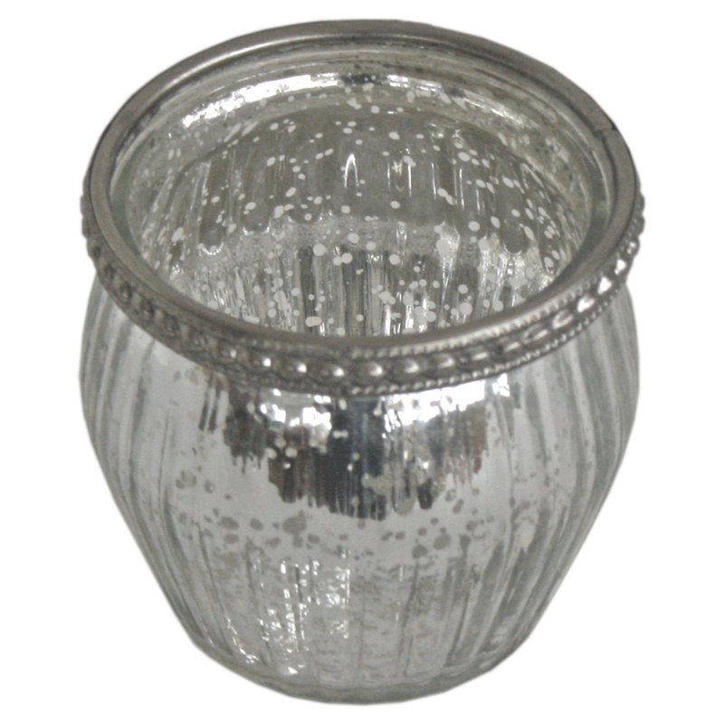 Glass Tabletop / Centrepiece Votive Holder, Silver
