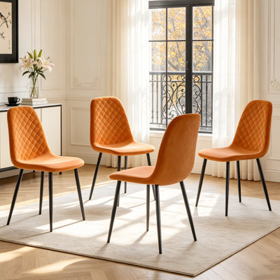 Modern Velvet Upholstered Dining Chair  