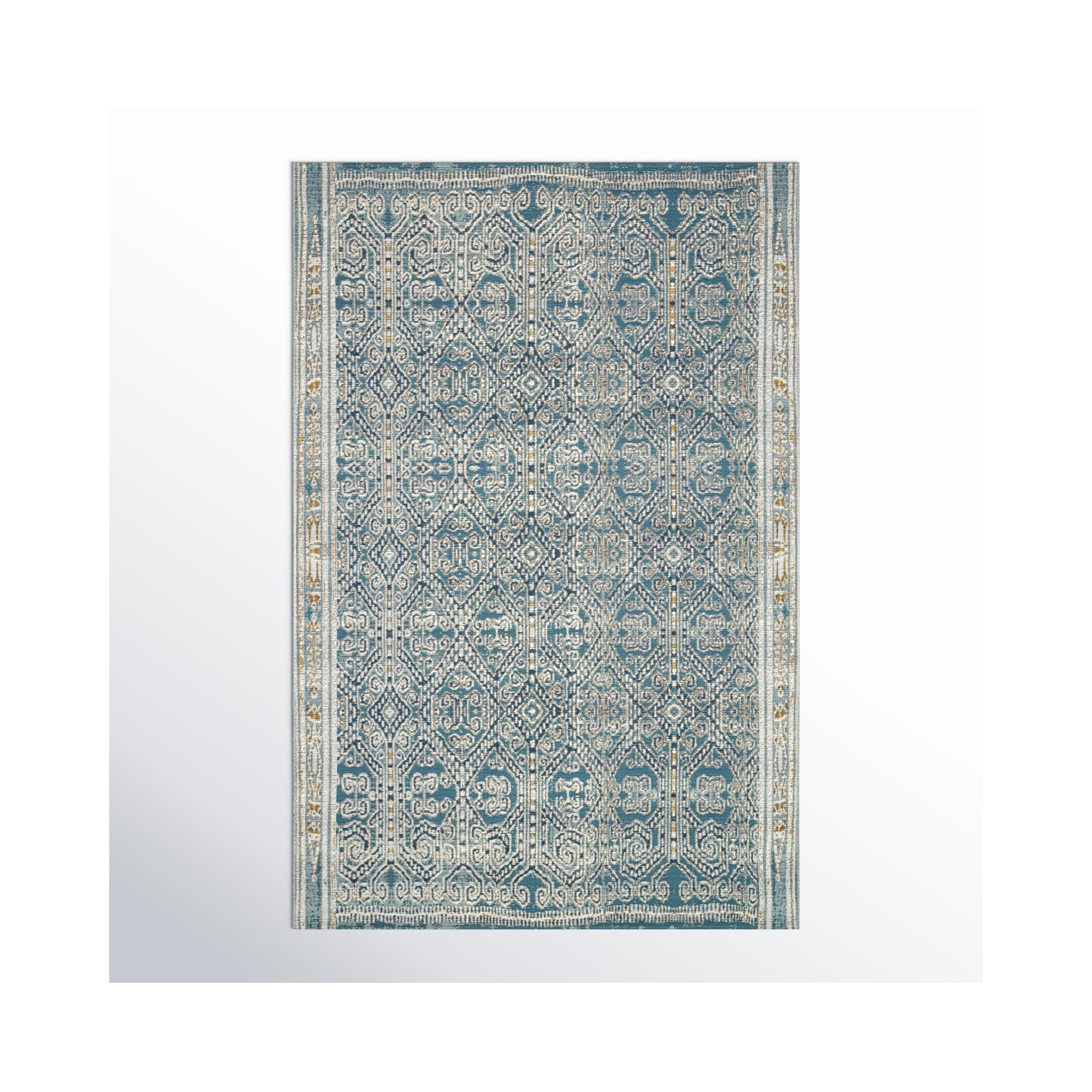 Davana Blue Indoor/Outdoor Rug, Rectangle 3'11" x 5'11"