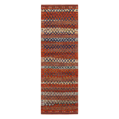 Moroccan Hand Knotted Geometric Area Rug