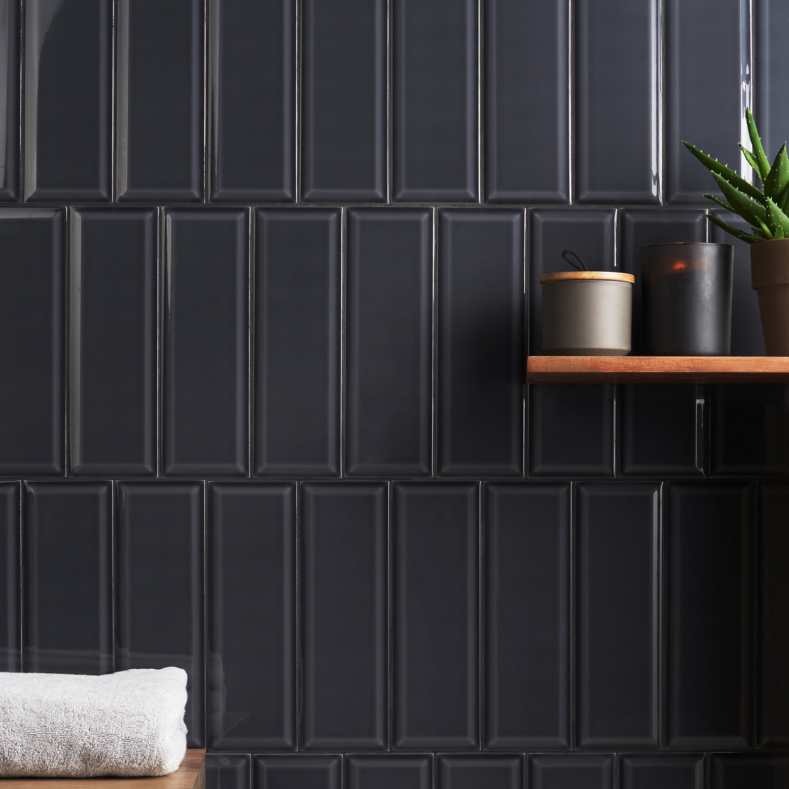 Danvers 4" x 12" Ceramic Subway Wall Tile, Gray