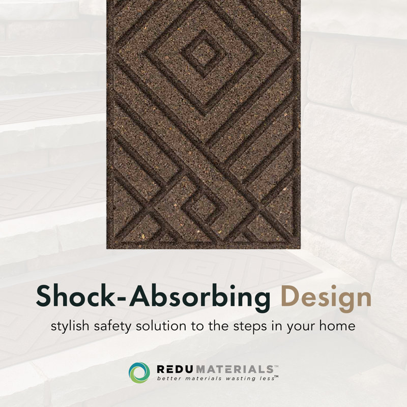  4 Pack 10"x36" Diamond Weave Stair Tread Decorative Panels, Brown