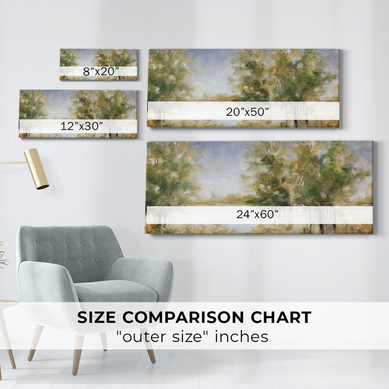 Waterway Grove sur impression sur toile, H 12 po x l 30 po x P 1,5 po
