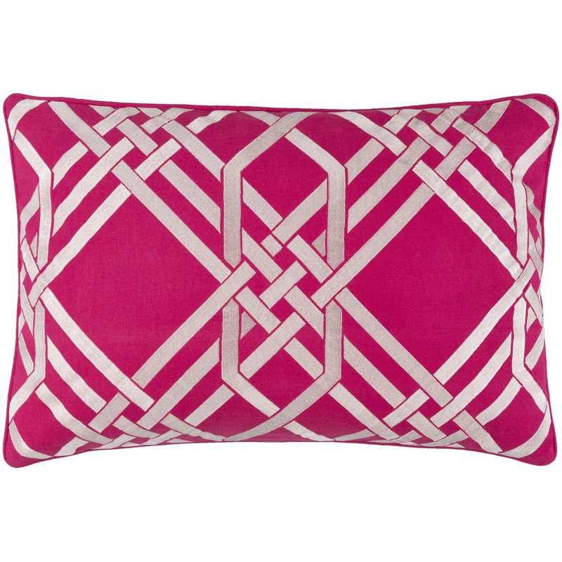 Pagoda Throw Pillow Cover, Bright Pink/Blush