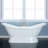 Kingston Brass Aqua Eden 72-Inch Cast Iron Oval Double Slipper Pedestal Tub (7-Inch Faucet Drillings)