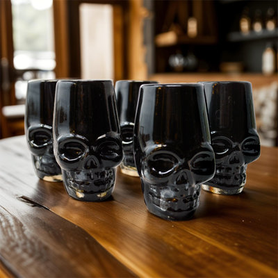 Ensemble de 6 verres à liqueur Skull