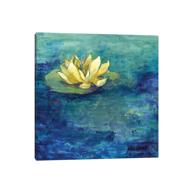 Yellow Water Lilly - Wrapped Canvas Painting, 30.48 cm H x 30.48 cm W