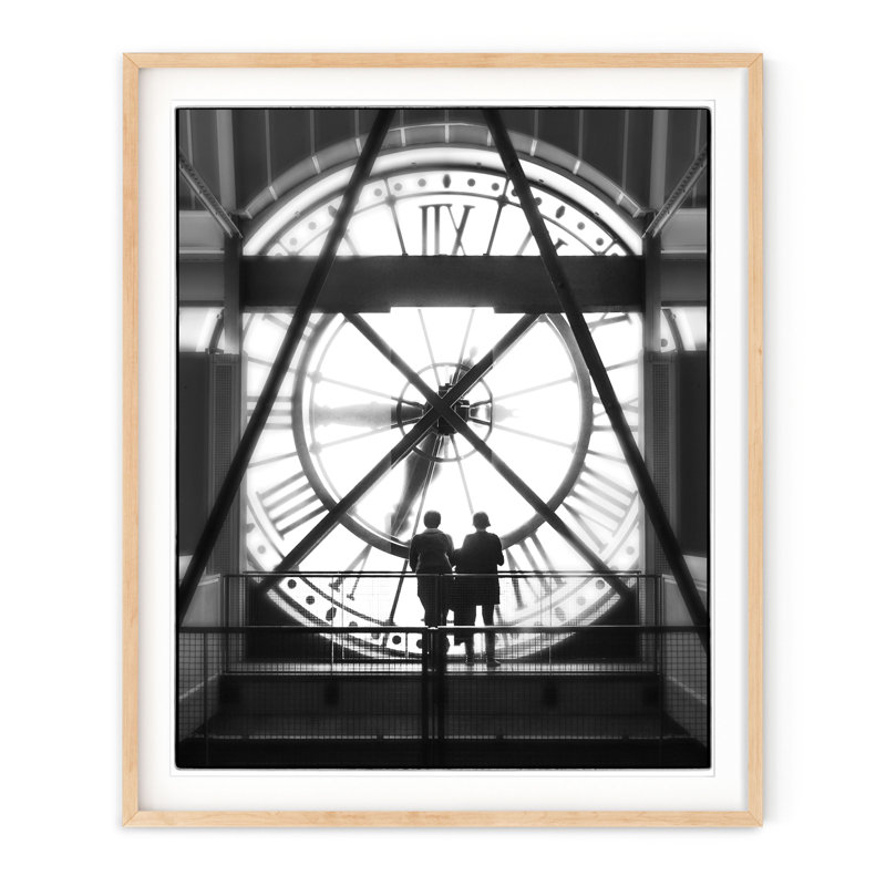Paris Time - Picture Frame Photograph on Paper , 35.5" H x 29.5" W, Natural Framed