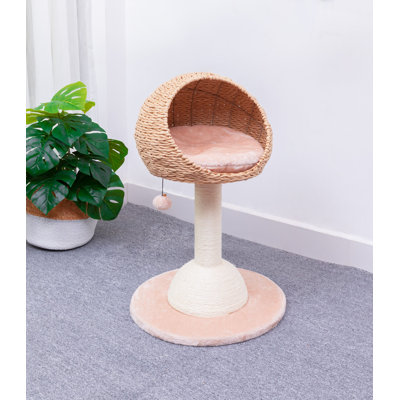 PetPals 19" Handwoven Cat Tree with Scratching Post