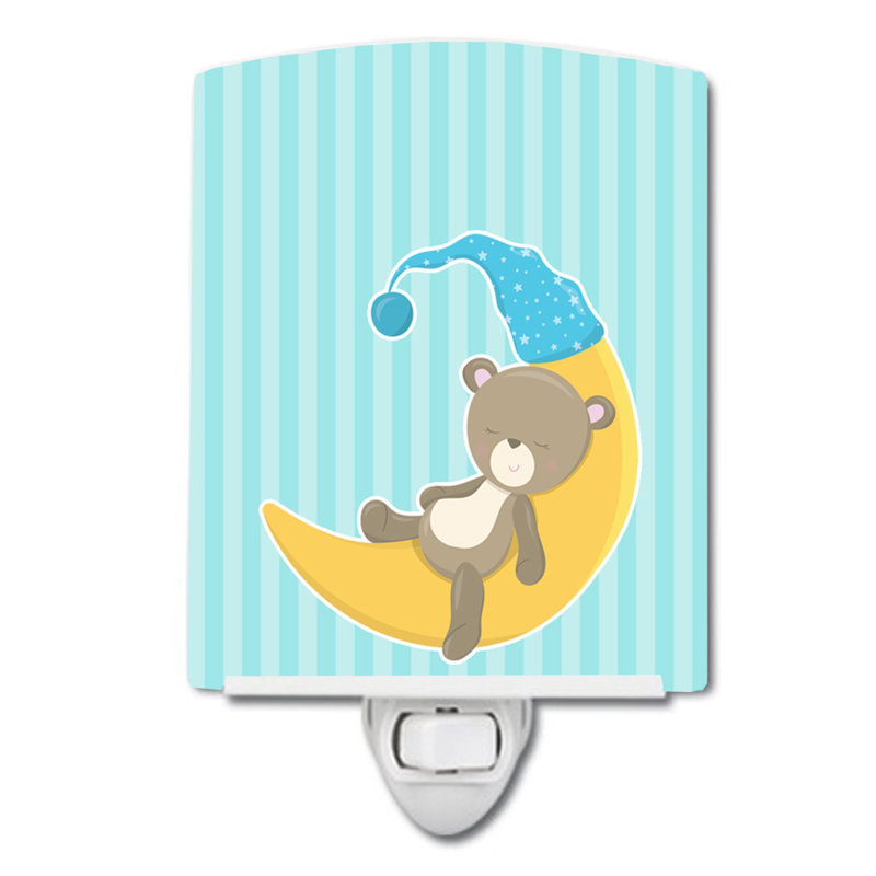 Baby Bear on Moon Ceramic Night Light