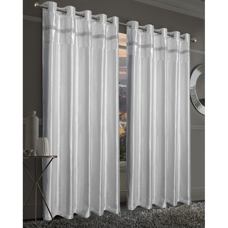 Coledale Eyelet Room Darkening Thermal Sliding Panel Curtains, 165cm W x 137cm D