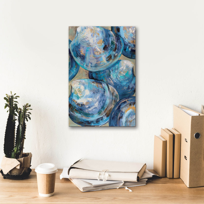 Art mural sur toile Dovecove «Beyond Blue Shells Light» par Jeanette Vertentes, H 18 po x l 12 po x P 0,75 po