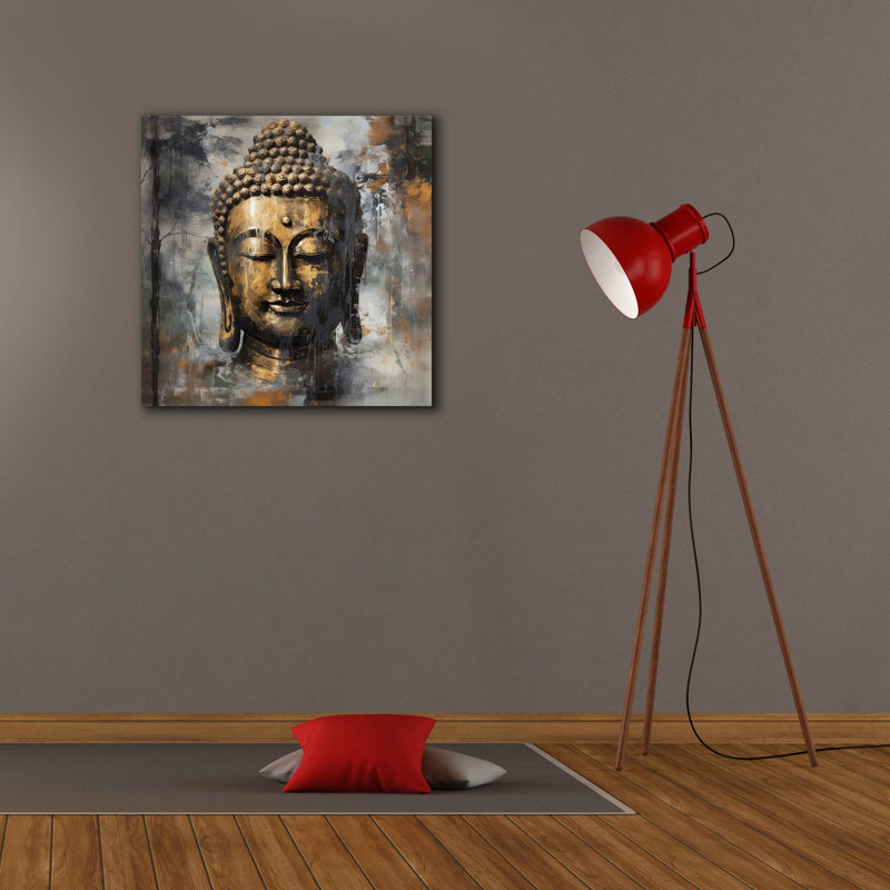 «Buddha 6» par Cameron Gray, art mural sur toile, H 26 po x l 26 po x P 1,5 po