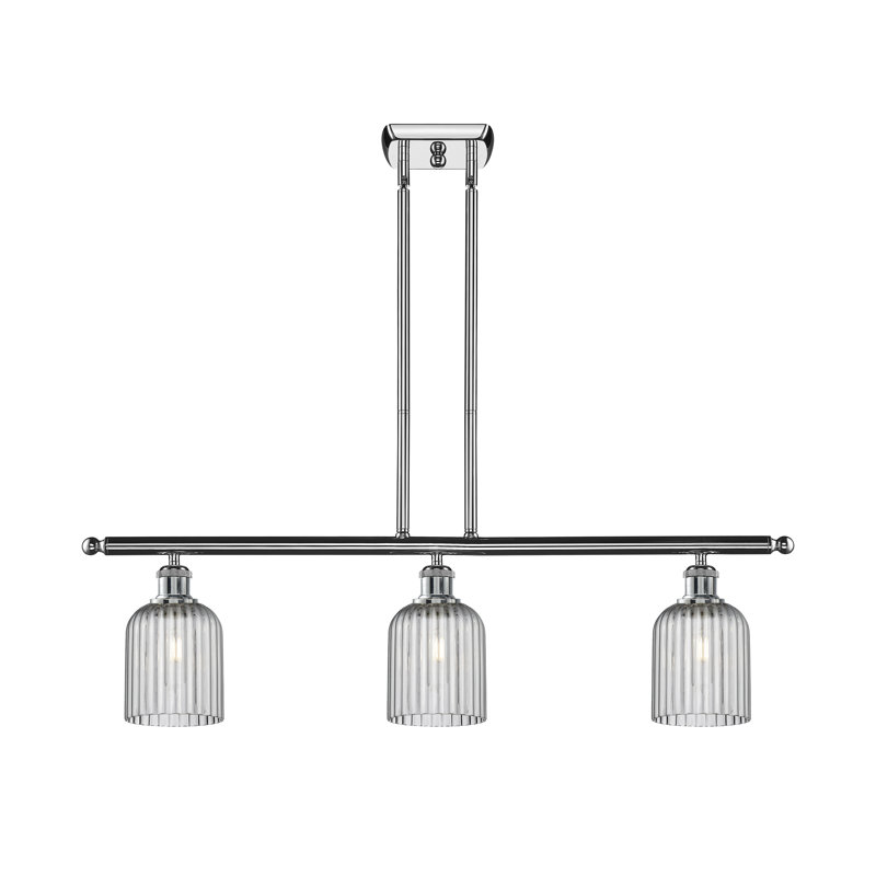 Fiennes 3 - Light Kitchen Island Pendant, Light Smoke, Polished Chrome