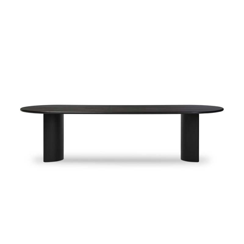 Haiden Oval Dining Table, 30" H x 118" W x 42" D, Aged Black Acacia