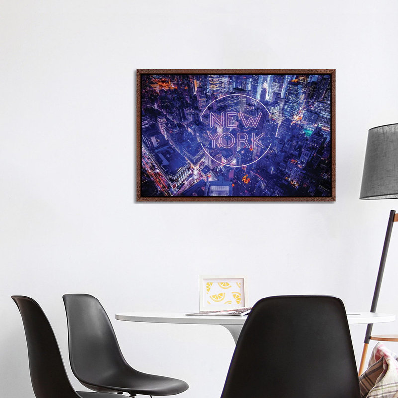 New York By Night 1 Piece Wall Art on Canvas, 152.5 cm H x 101.5 cm W, Classic Wood Floater Framed