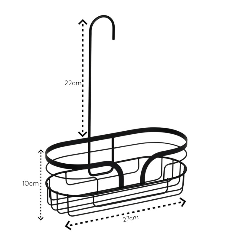 Dante Hook Hanging Mini Caddy, Matt Black
