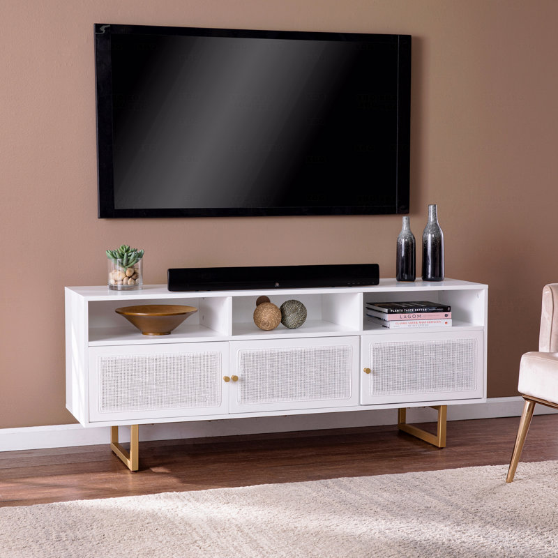 Cabinet multimédia avec rangement, Blanc