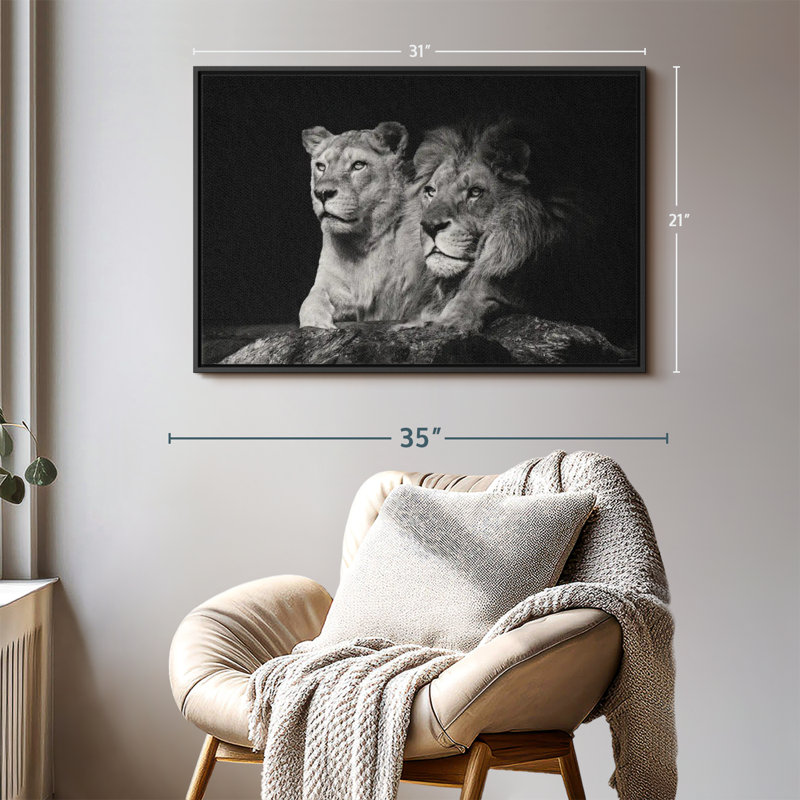 " Lion And Lioness Mates ", 31" H x 21" W