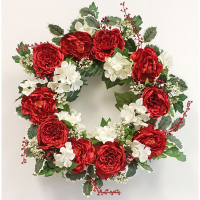 Handcrafted Faux Polyester 22'' Wreath