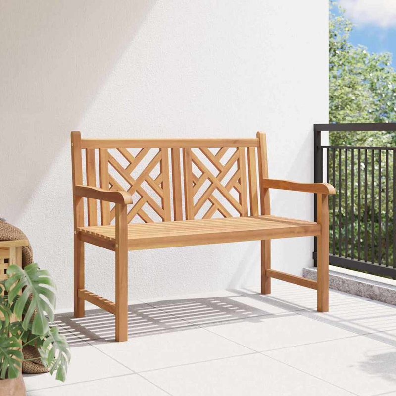 Solid Wood Outdoor Bench, 90cm H x 114cm W x 60cm D