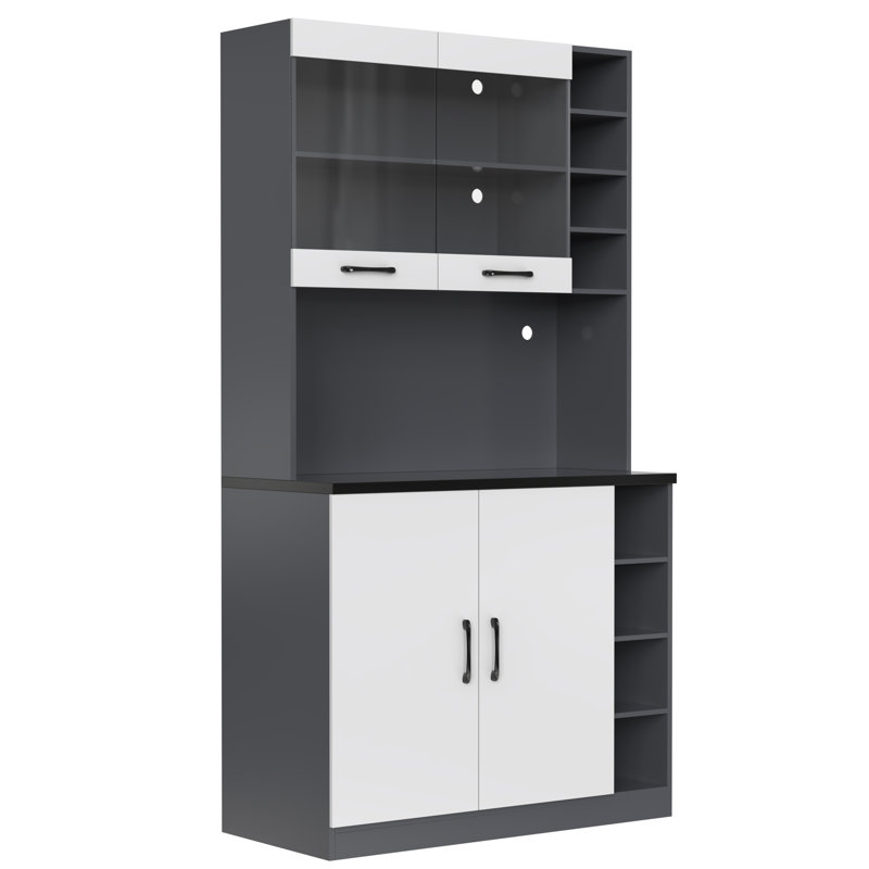 Dining Hutch Welsh Dresser, White/Black