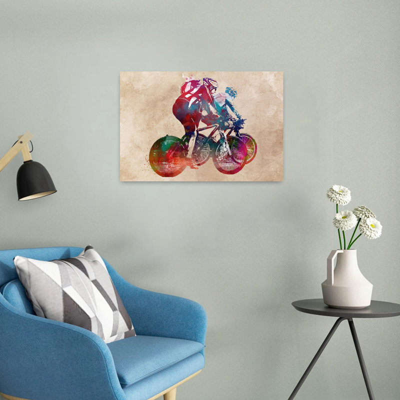 «Dynamic Cycling Art», art mural contemporain, 16" H x 24" W