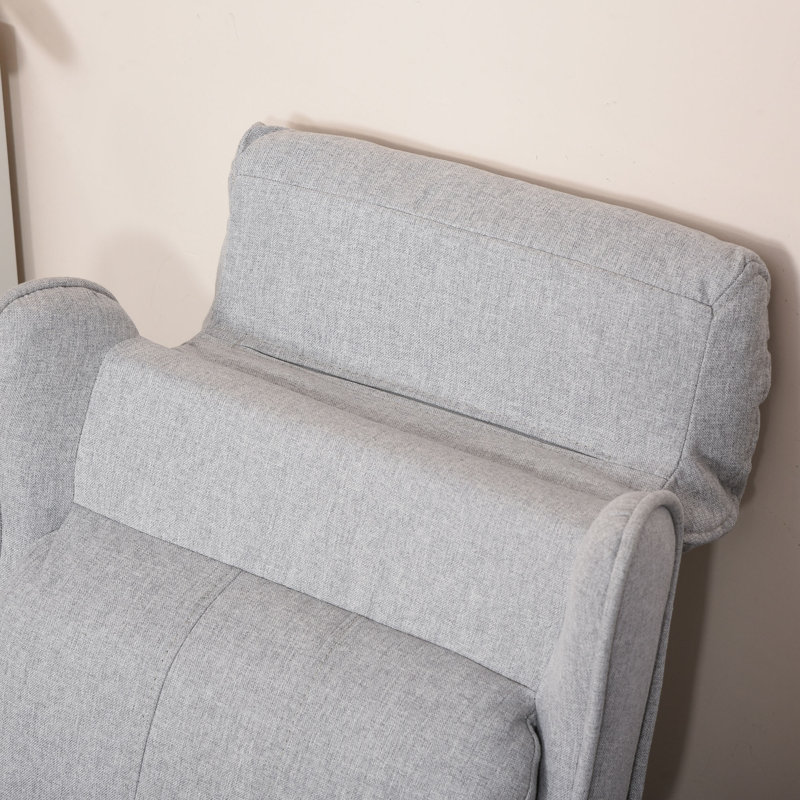 Alathia Kids Adjustable Height Recliner and Ottoman, Gray