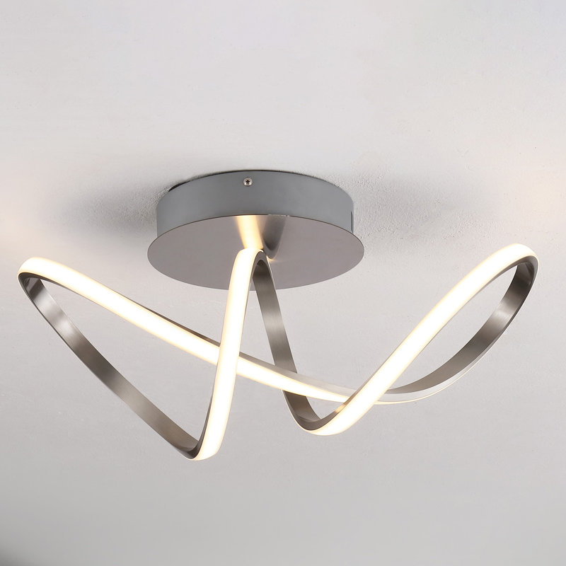 Anzel LED Semi Flush Mount, Nickel