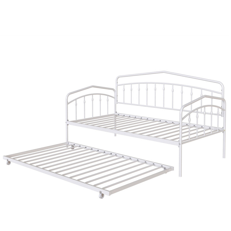 Lit de jour simple avec couchette simple, blanc, White