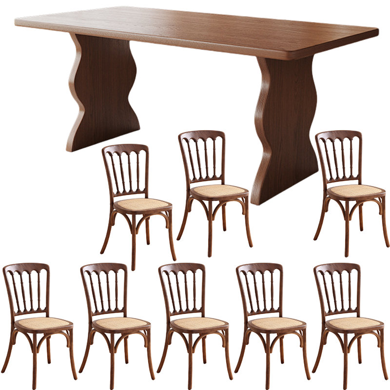 Ensemble de salle à manger en bois de frêne brun, H 29,9 po x L 70,9 po x l 30,7 po