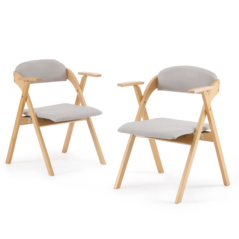 Chaise rembourrée rembourrée empilable et rembourrée avec accoudoirs, Gris / naturel