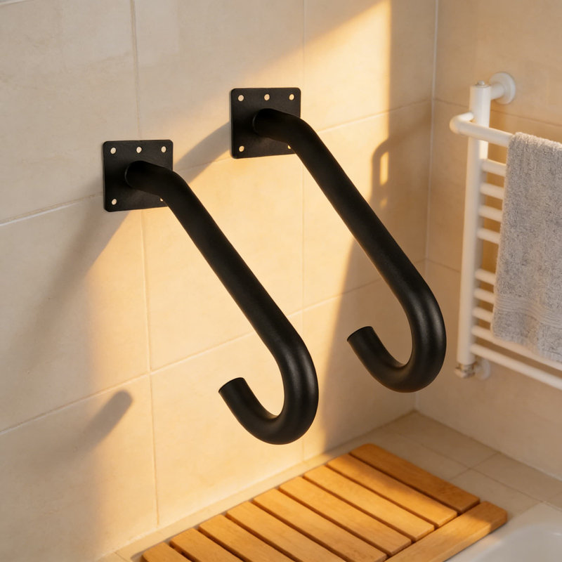 Sturdy Wall Mount Handrail For 1 To 3 Steps, Indoor And Outdoor Safety Grab Bar For Elderly And Accessibility, Easy Installation With Hardware Included