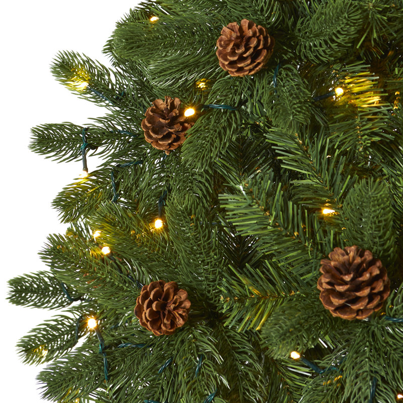 Lighted Artificial Spruce Christmas Tree, 7.5' H