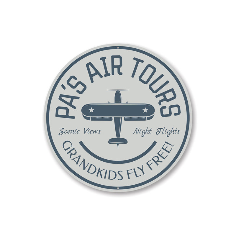 Panneau en aluminium «Grandpa's Air Tours», H 12 po x l 12 po x P 0,04 po