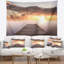 Tapisserie paysage marin mer jaune et pilier brun-28504038