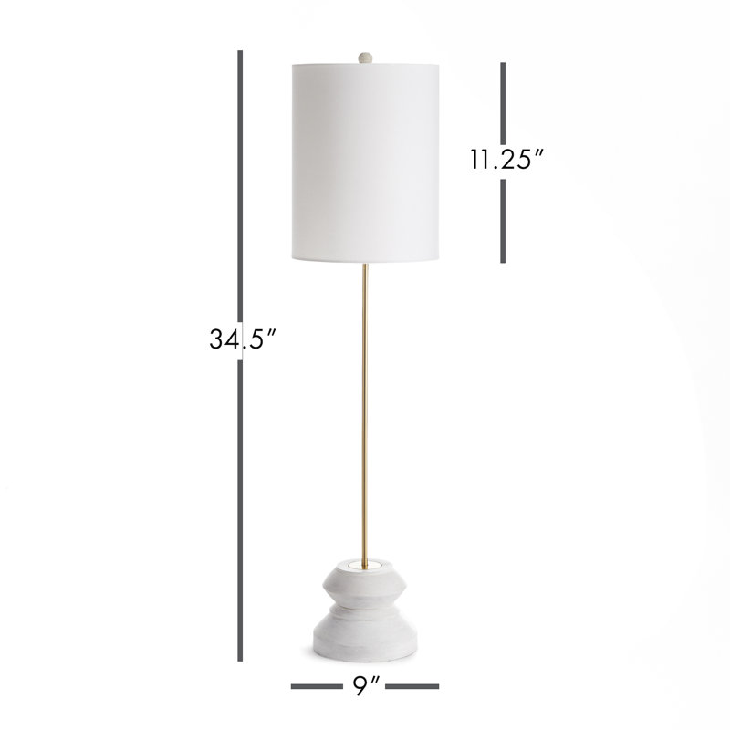 Kaiden 26" Black/Gold Table Lamp, White