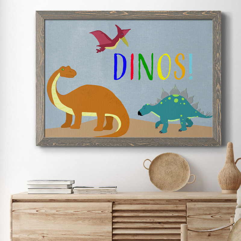 Dinos! - Cadre photo, impression sur toile, gris, H 37,5 po x l 27,5 po x P 1,5 po