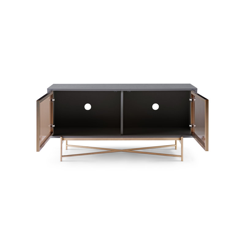 Amoriana Unfinished TV Stand for TVs up to 50", Grey/Bronze/Amber