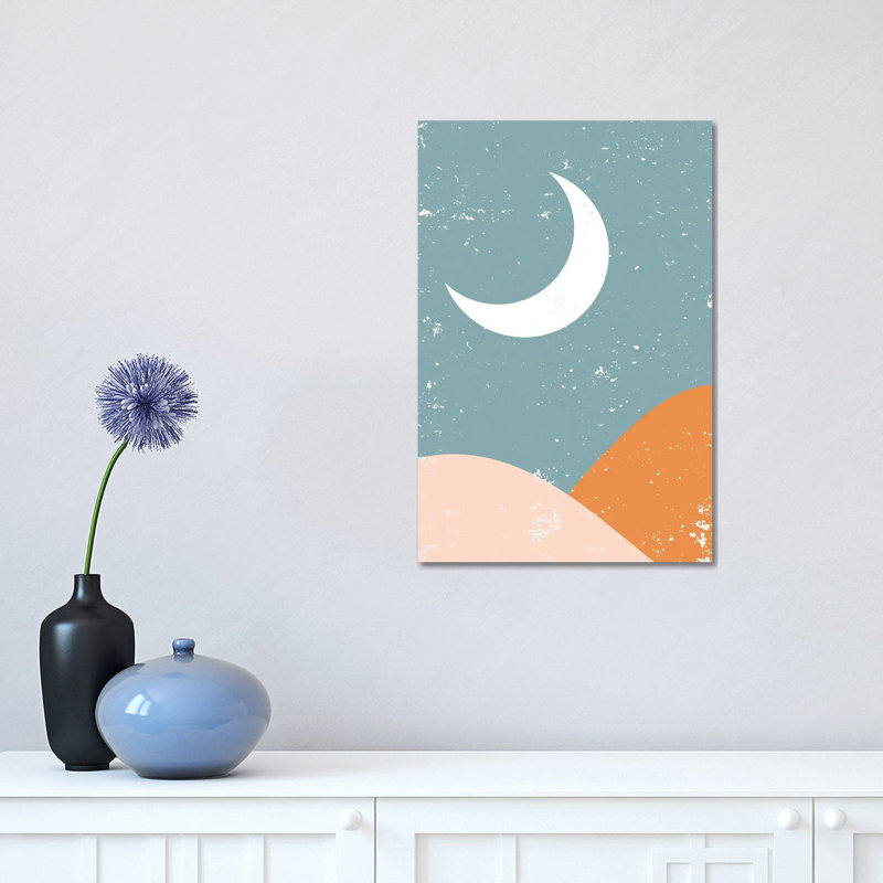 Moon Mountain 1 Piece Wrapped Canvas Wall Art, 30.48 cm H x 45.72 cm W