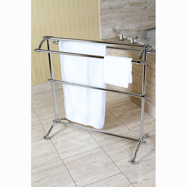Porte-serviettes sur pied Kingston Brass Edenscape, Chrome poli