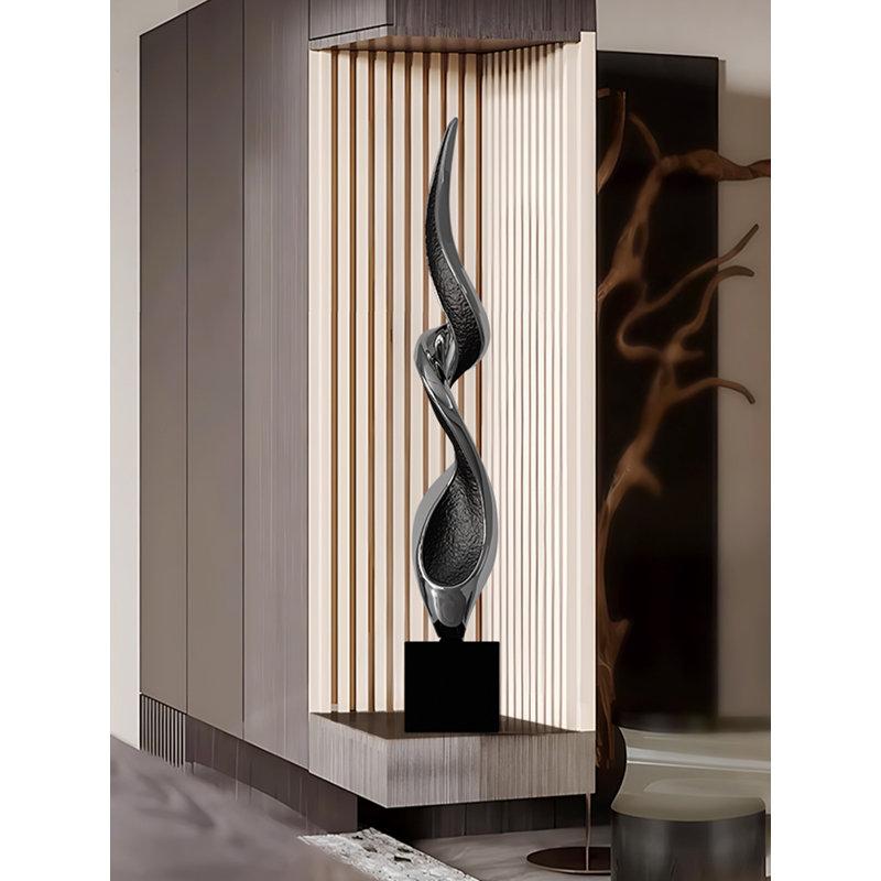 Luxury-Luxurious Italian Abstract Art Resin Marble Base Decoration Item, 47.24" H x 7.09" W x 7.09" D