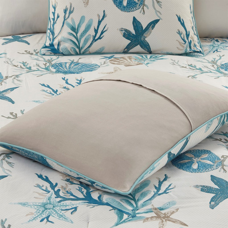 Ensembles de literie pour grand lit luxueux en coton, confort côtier turquoise pour la maison