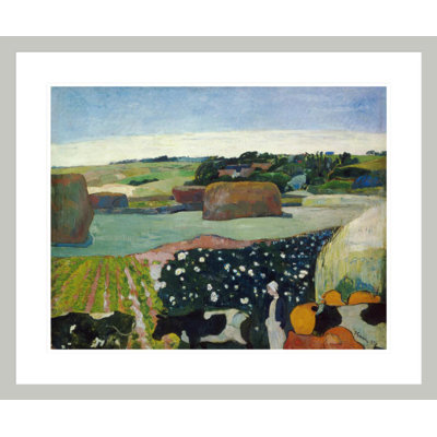 Haystacks in Brittany by Paul Gauguin - Framed Giclee Print