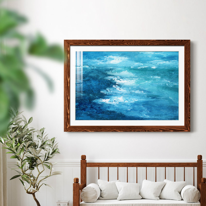 Crashing Waves I - peinture encadrée, Cadre en érable, H 24 po x l 18 po x P 1,5 po