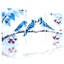 Oiseaux bleus sur une branche enneigée avec baies, ensemble de 3 impressions sur toile-1186453826